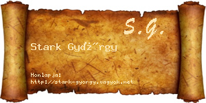 Stark György névjegykártya